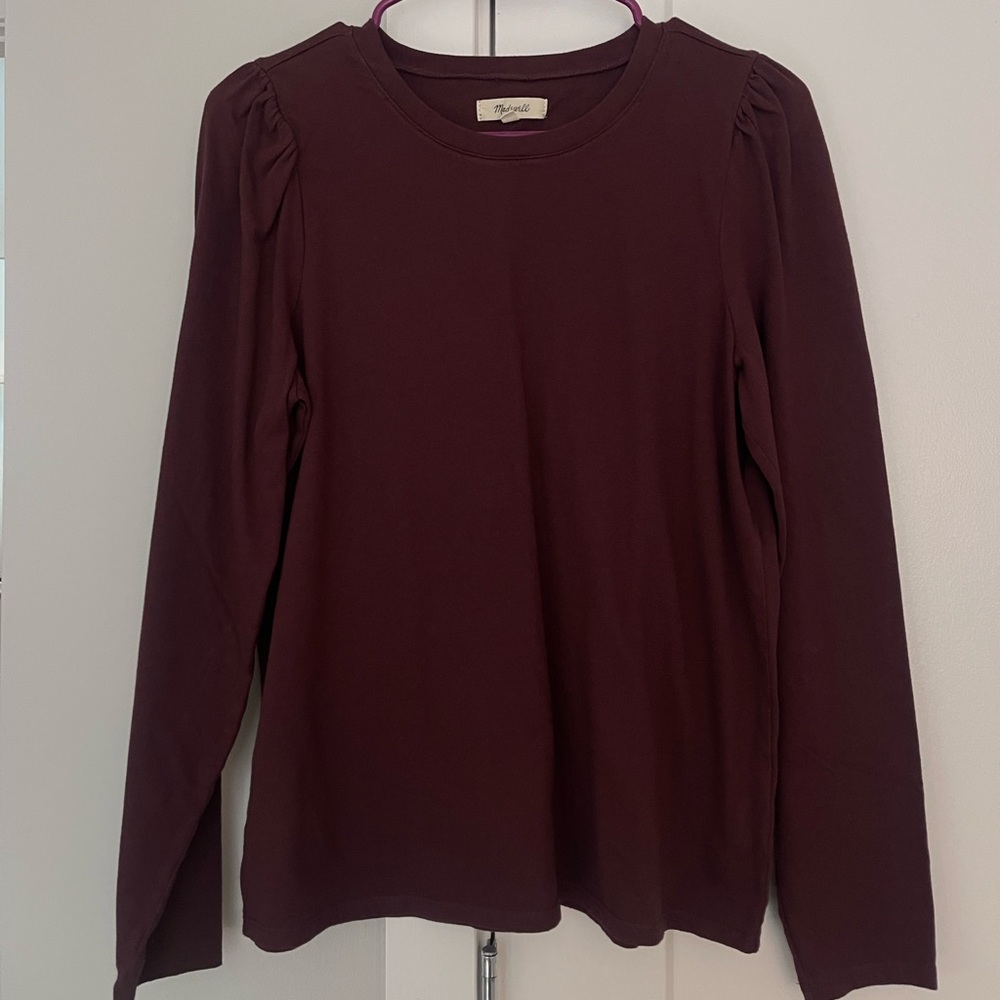 Madewell long sleeve shirt with puffed shoulder sleeves